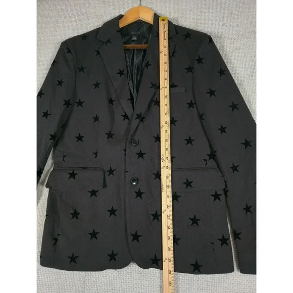 Jay Walker Mens Blazer Jacket Black All Over Star Print Size S - Picture 3 of 8